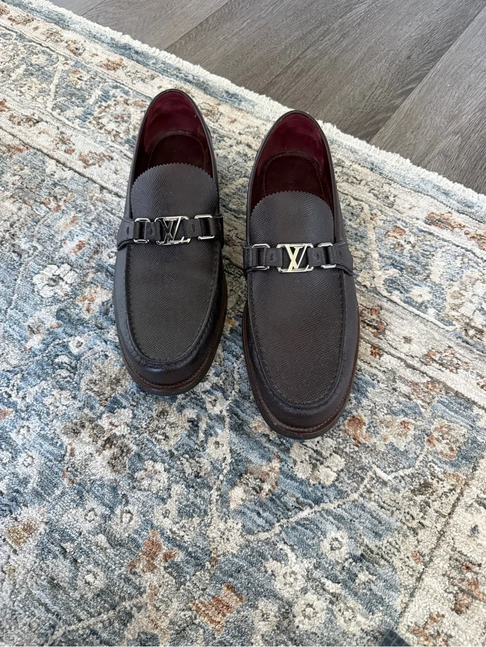 Louis Vuitton Men’s Brown Leather Loafers – Size 10.5